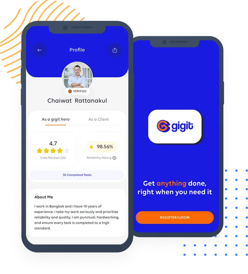 gigit mobile application - verified profile screen